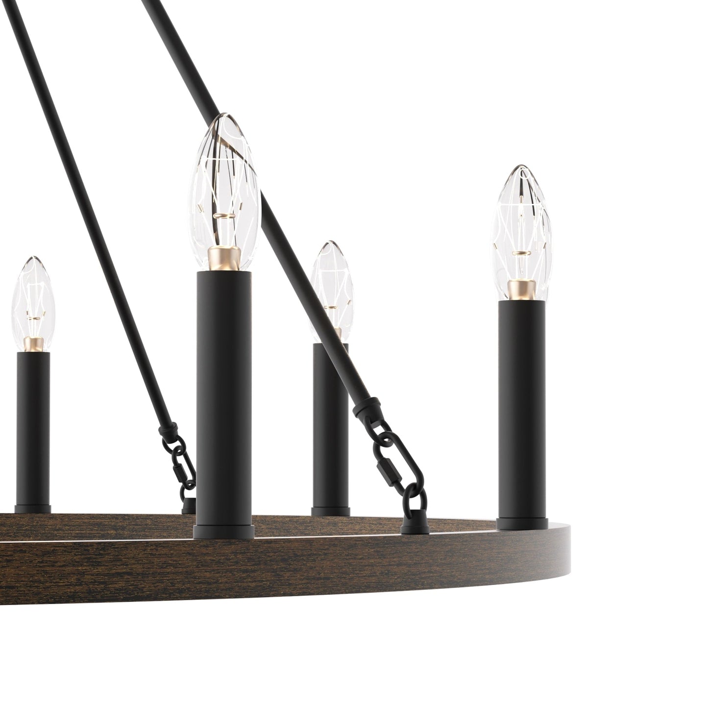 Lampadario a ruota di carro Acroma Farmhouse da 12 luci, 40 pollici, con UL - 40'' P x 138'' H