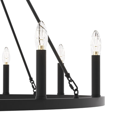 Lampadario a ruota di carro Acroma Farmhouse da 12 luci, 40 pollici, con UL - 40'' P x 138'' H