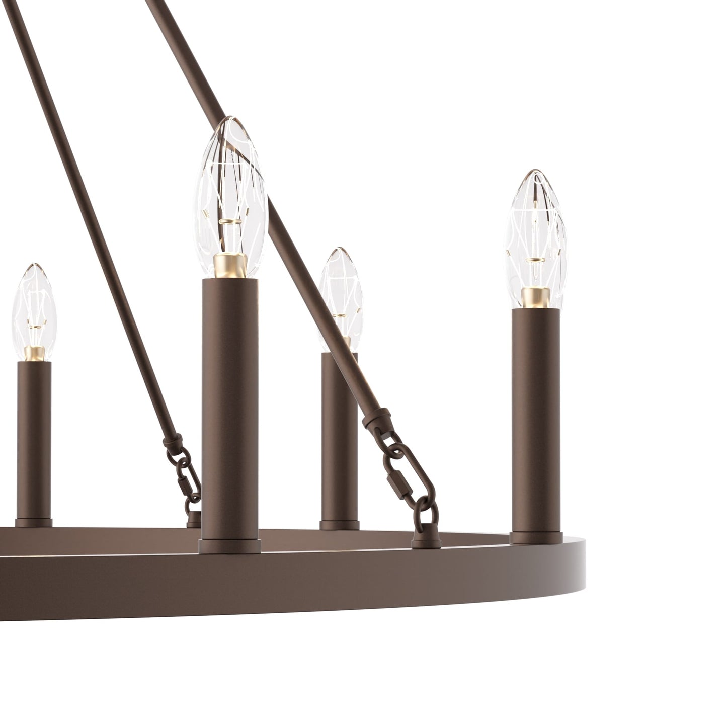 Lampadario a ruota di carro Acroma Farmhouse da 12 luci, 40 pollici, con UL - 40'' P x 138'' H