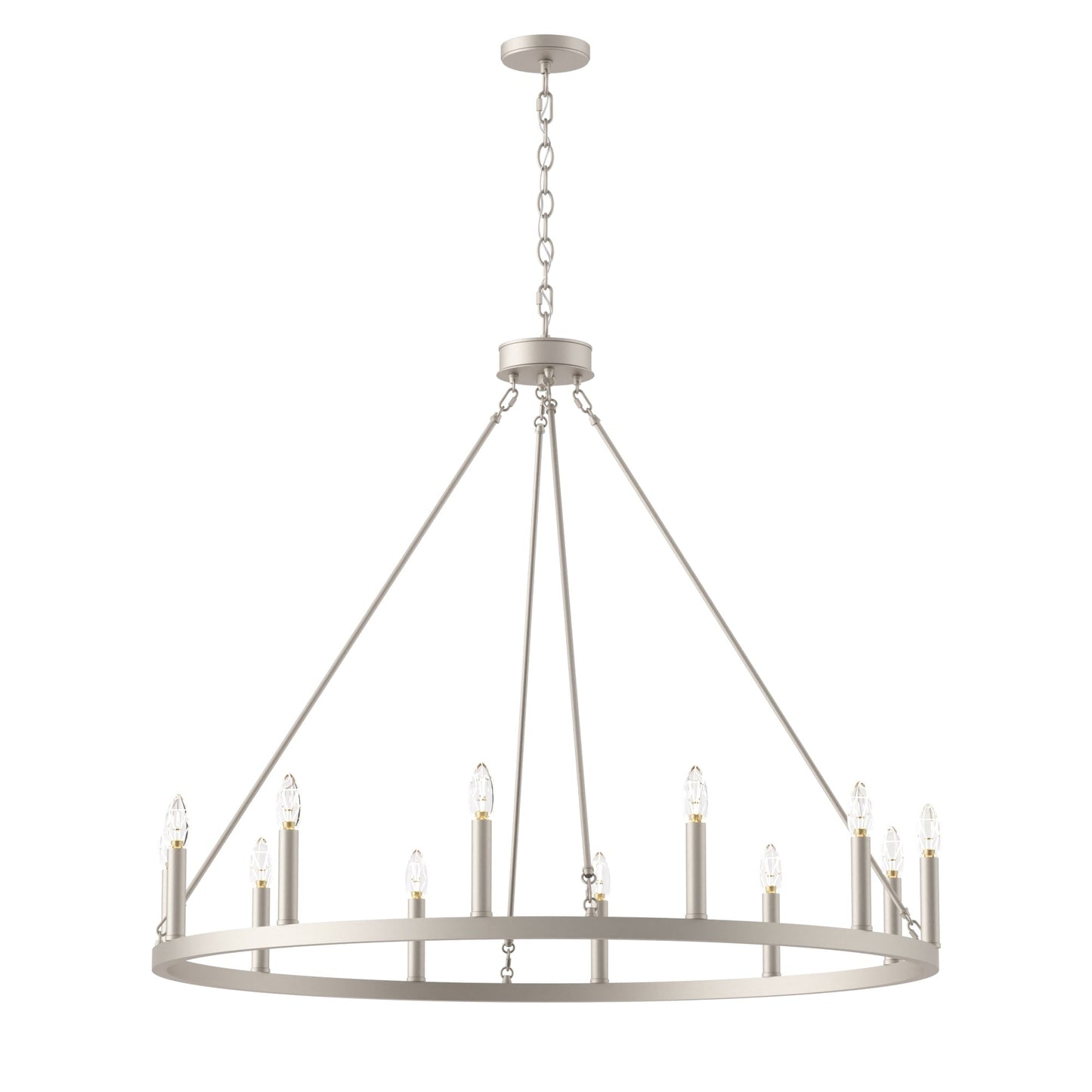Lampadario a ruota di carro Acroma Farmhouse da 12 luci, 40 pollici, con UL - 40'' P x 138'' H