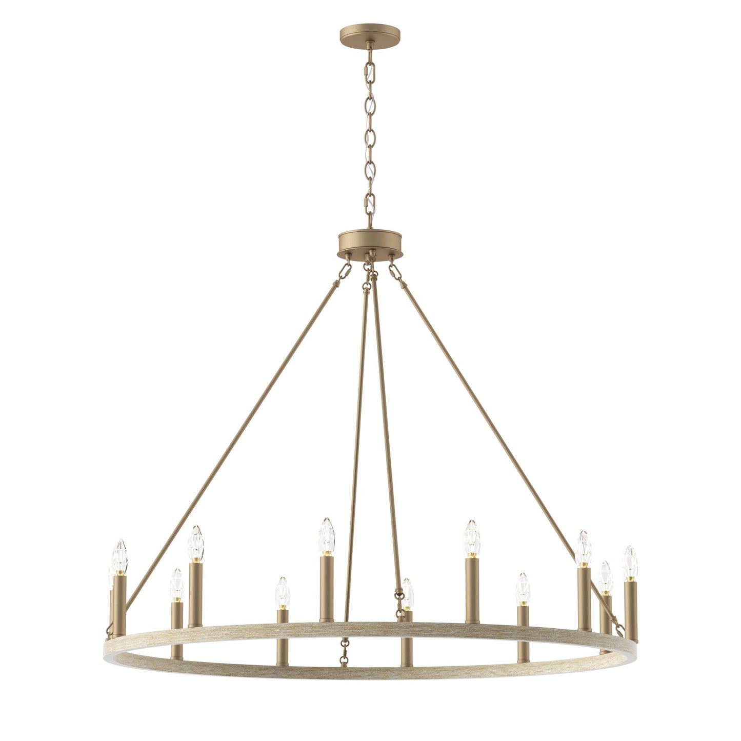 Lampadario a ruota di carro Acroma Farmhouse da 12 luci, 40 pollici, con UL - 40'' P x 138'' H