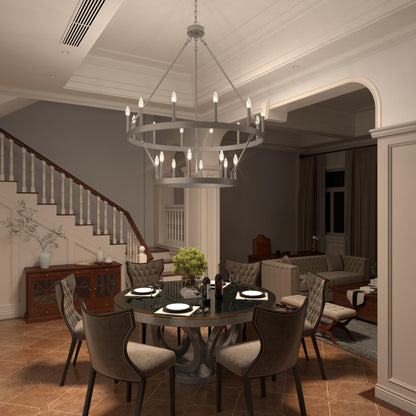 Lampadario Acroma da 20 luci moderno stile fattoria da 40 pollici a forma di ruota di carro con UL