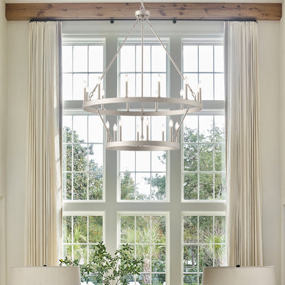 Lampadario Acroma da 20 luci moderno stile fattoria da 40 pollici a forma di ruota di carro con UL