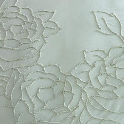 Tenda da doccia con motivo floreale trapuntato in ciniglia Adalee Rose