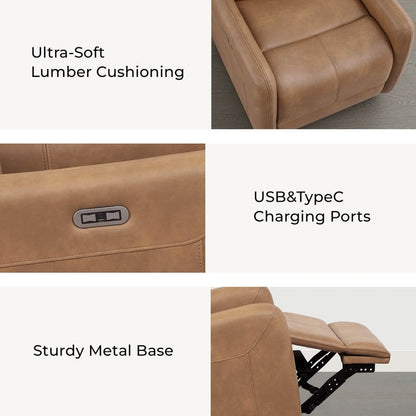 Poltrona reclinabile girevole elettrica Adalyn con cuscino lombare