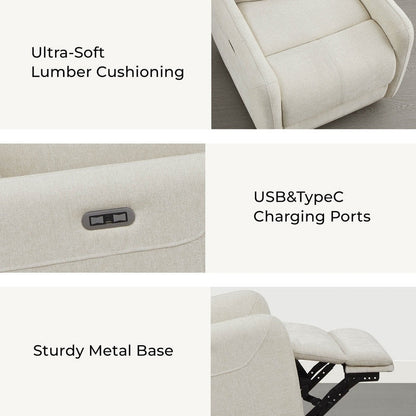 Poltrona reclinabile girevole elettrica Adalyn con cuscino lombare