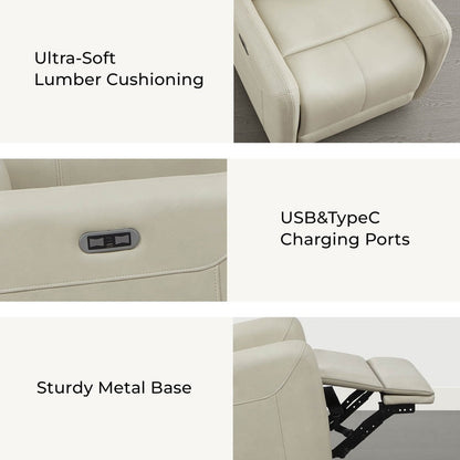 Poltrona reclinabile girevole elettrica Adalyn con cuscino lombare