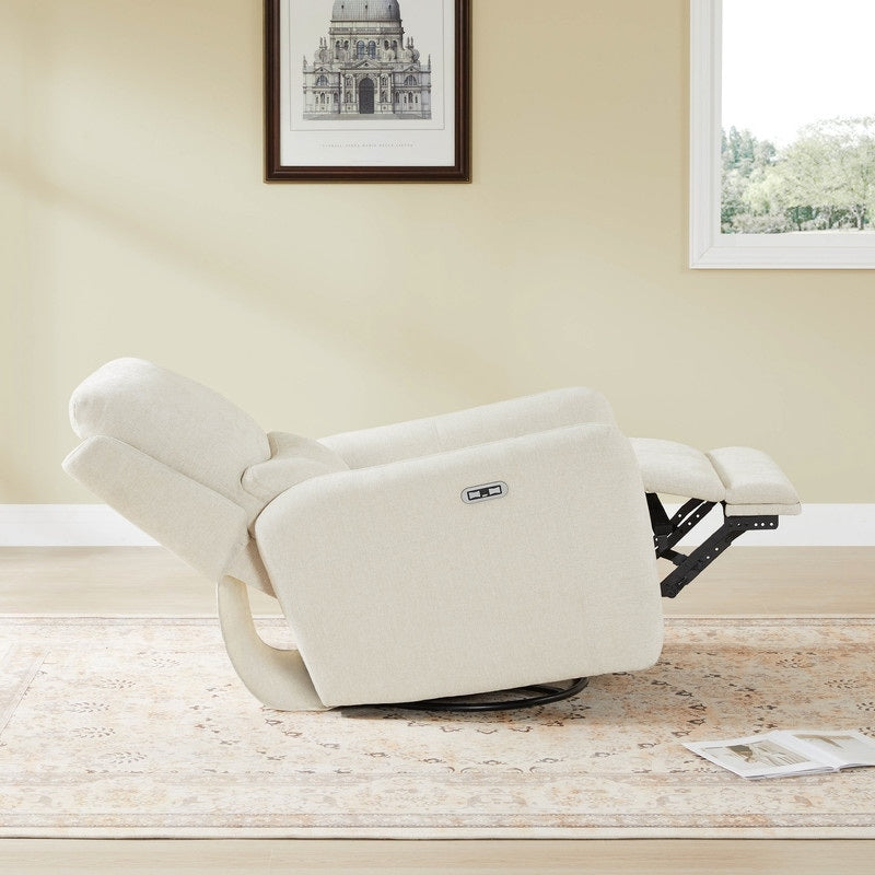 Poltrona reclinabile girevole elettrica Adalyn con cuscino lombare