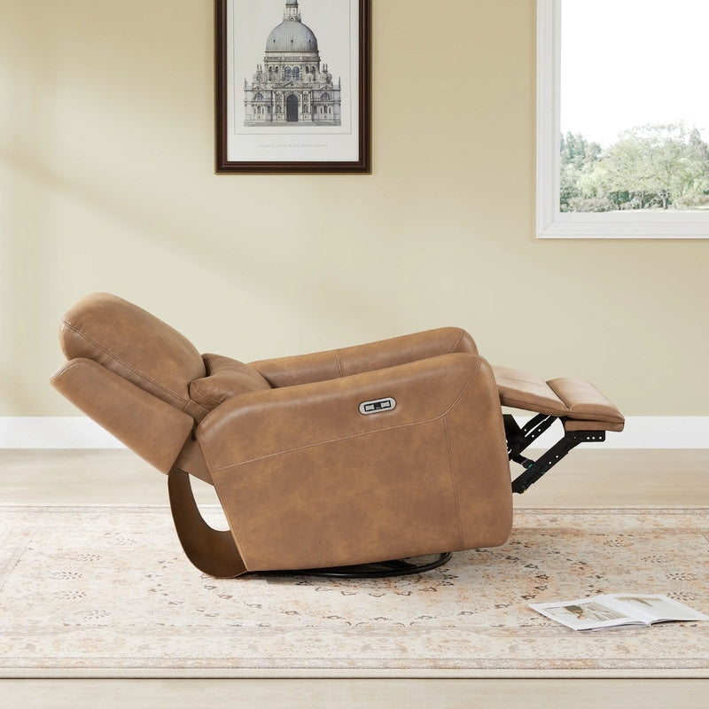 Poltrona reclinabile girevole elettrica Adalyn con cuscino lombare