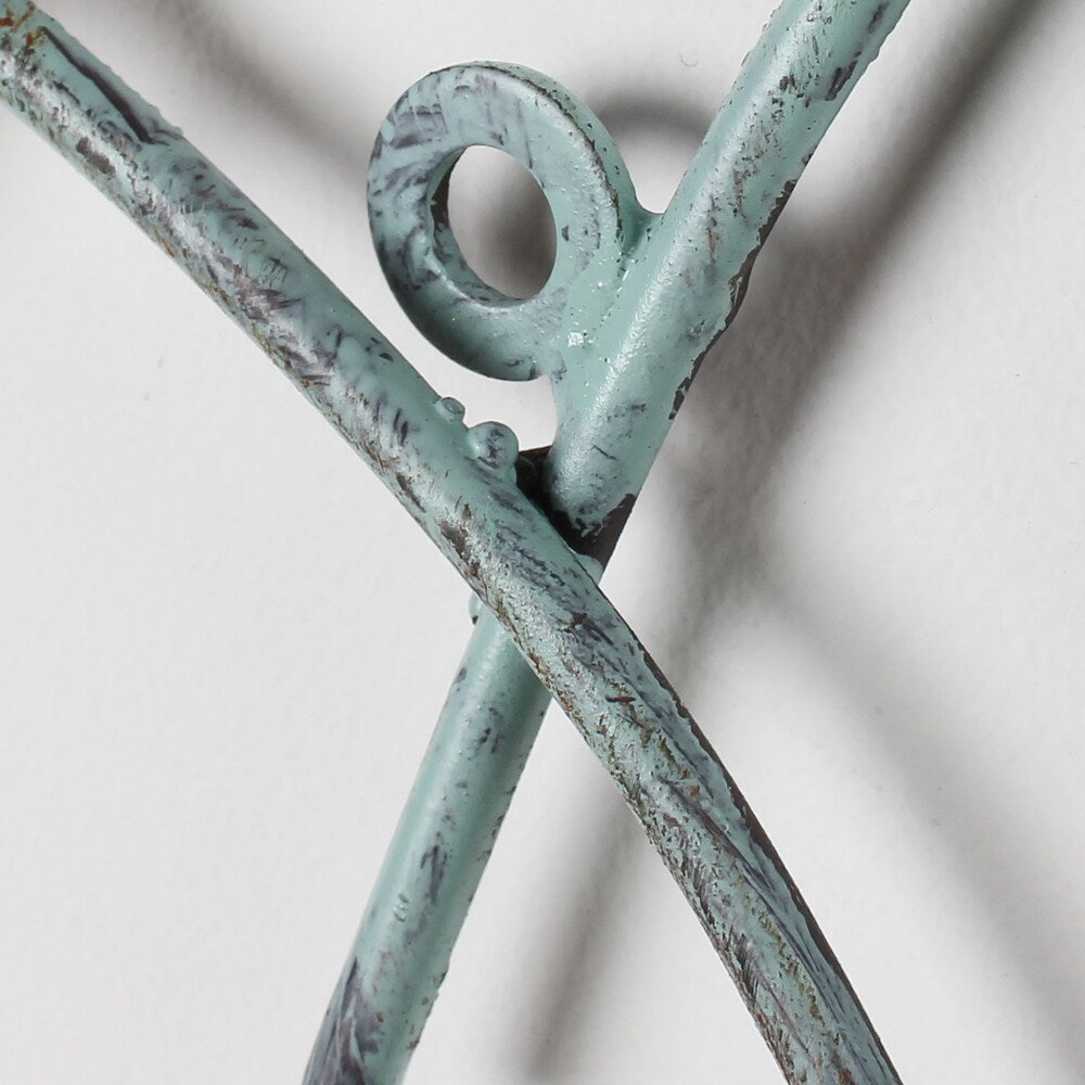 Decorazione murale decorativa in ferro blu anticato Adeco con banco di pesci