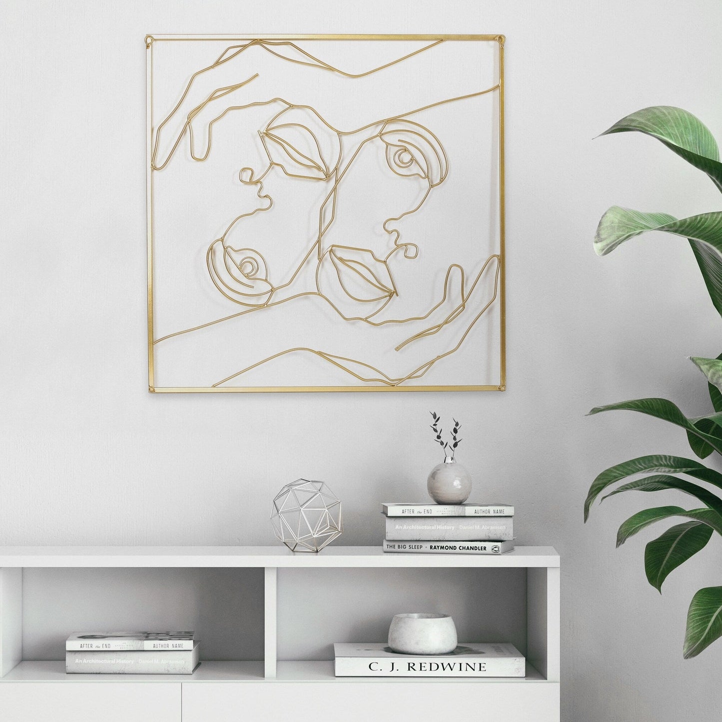 Decorazione da parete con cornice quadrata in metallo Adeco