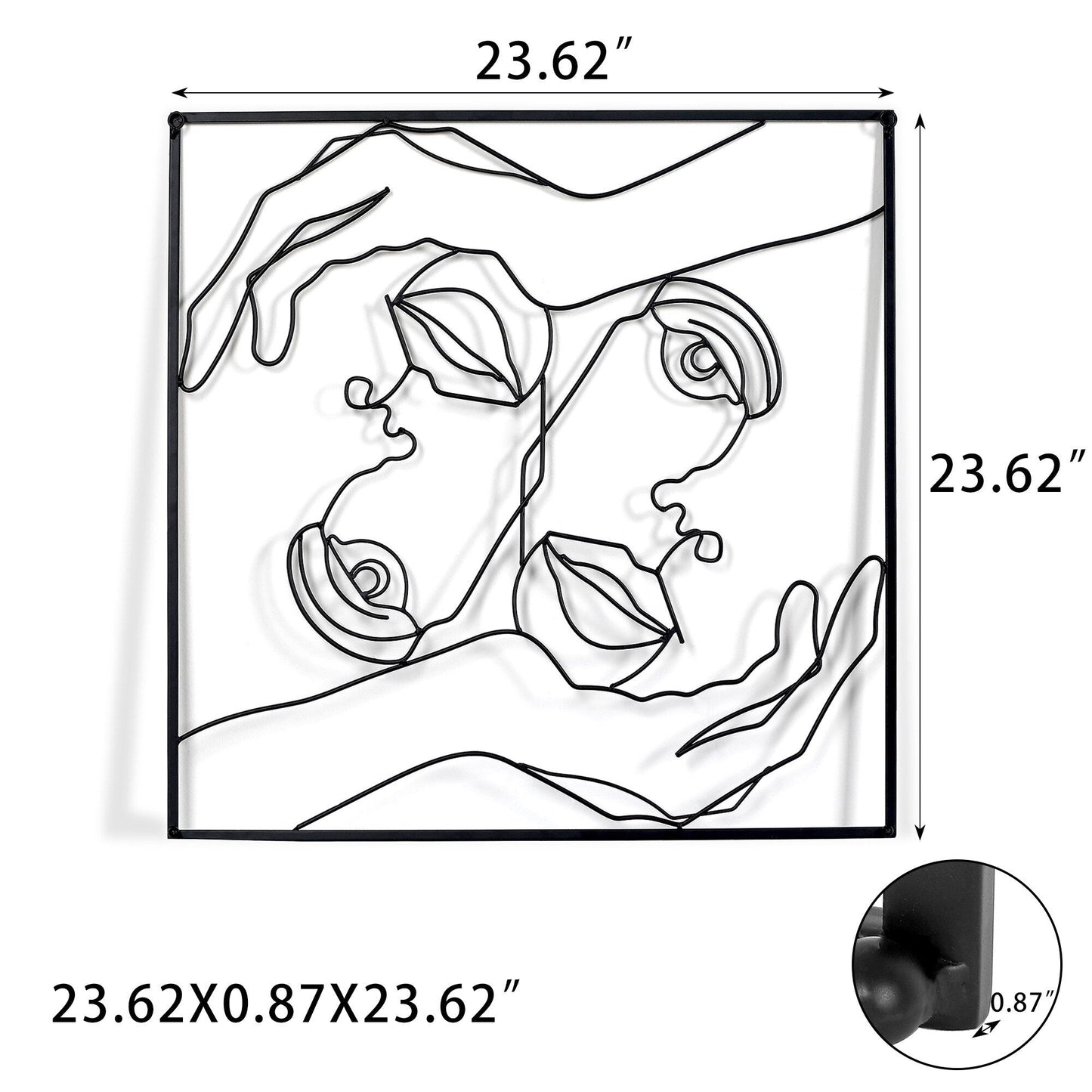 Decorazione da parete con cornice quadrata in metallo Adeco