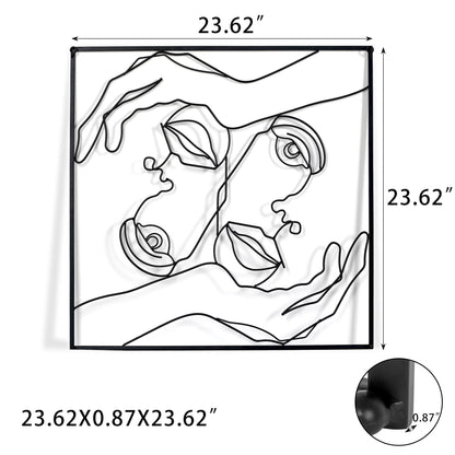 Decorazione da parete con cornice quadrata in metallo Adeco