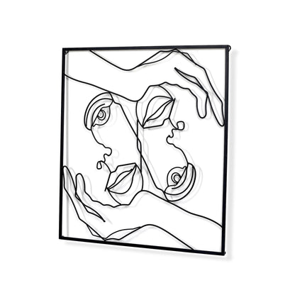 Decorazione da parete con cornice quadrata in metallo Adeco