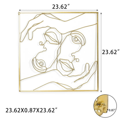 Decorazione da parete con cornice quadrata in metallo Adeco