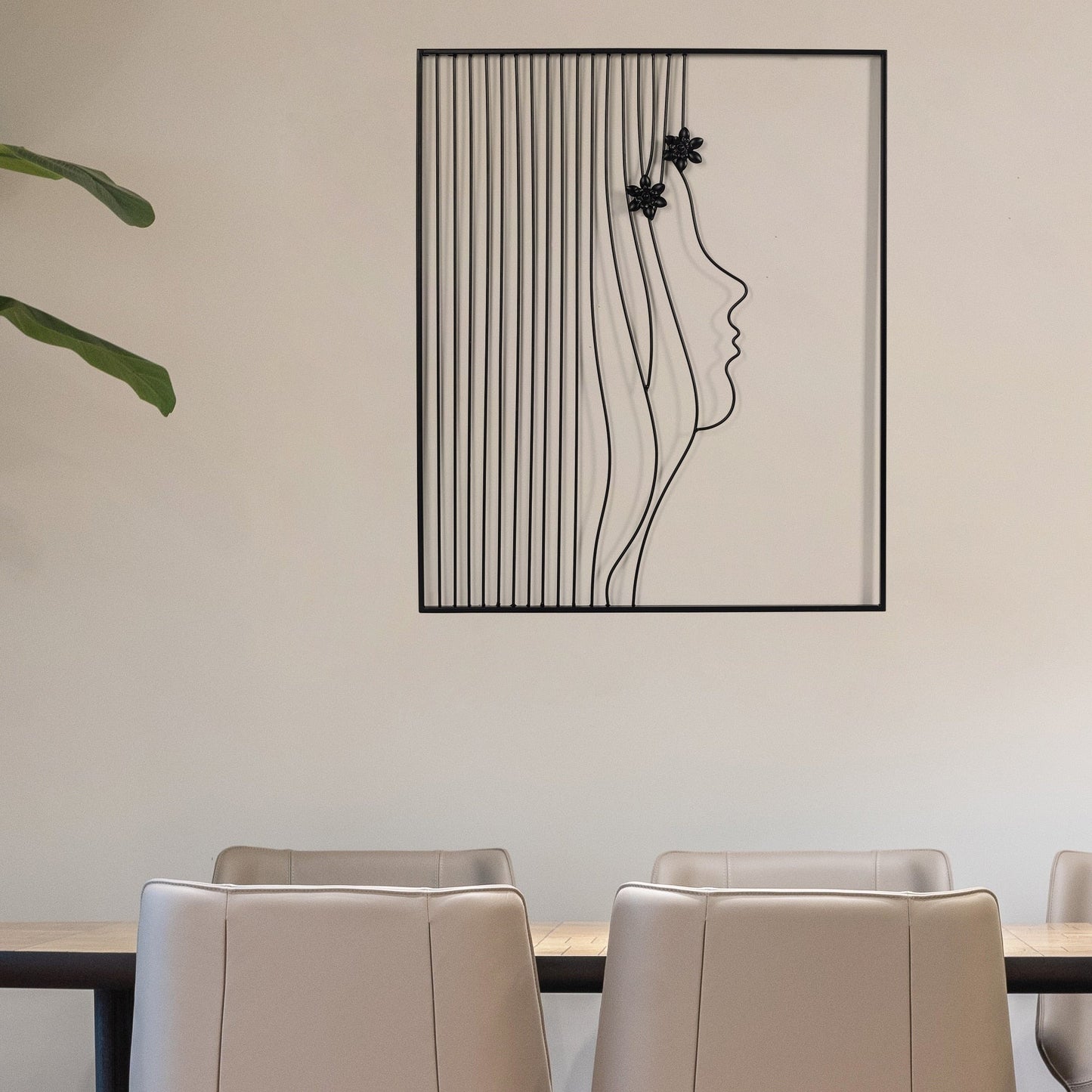 Decorazione da parete con cornice quadrata in metallo Adeco