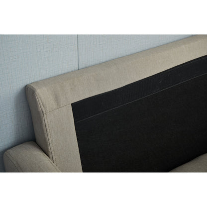 Divano Adelaide da 70'' con braccioli quadrati in lino