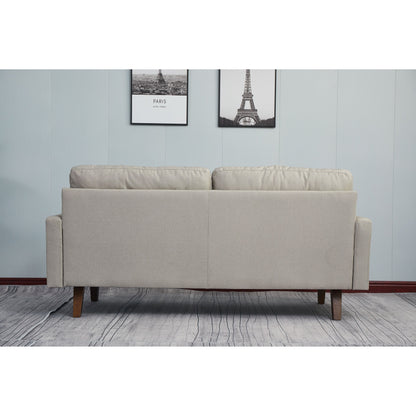 Divano Adelaide da 70'' con braccioli quadrati in lino