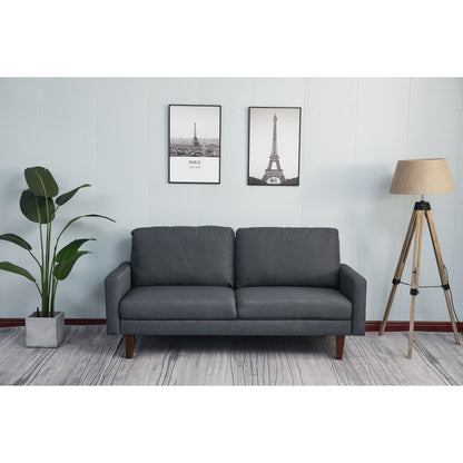 Divano Adelaide da 70'' con braccioli quadrati in lino