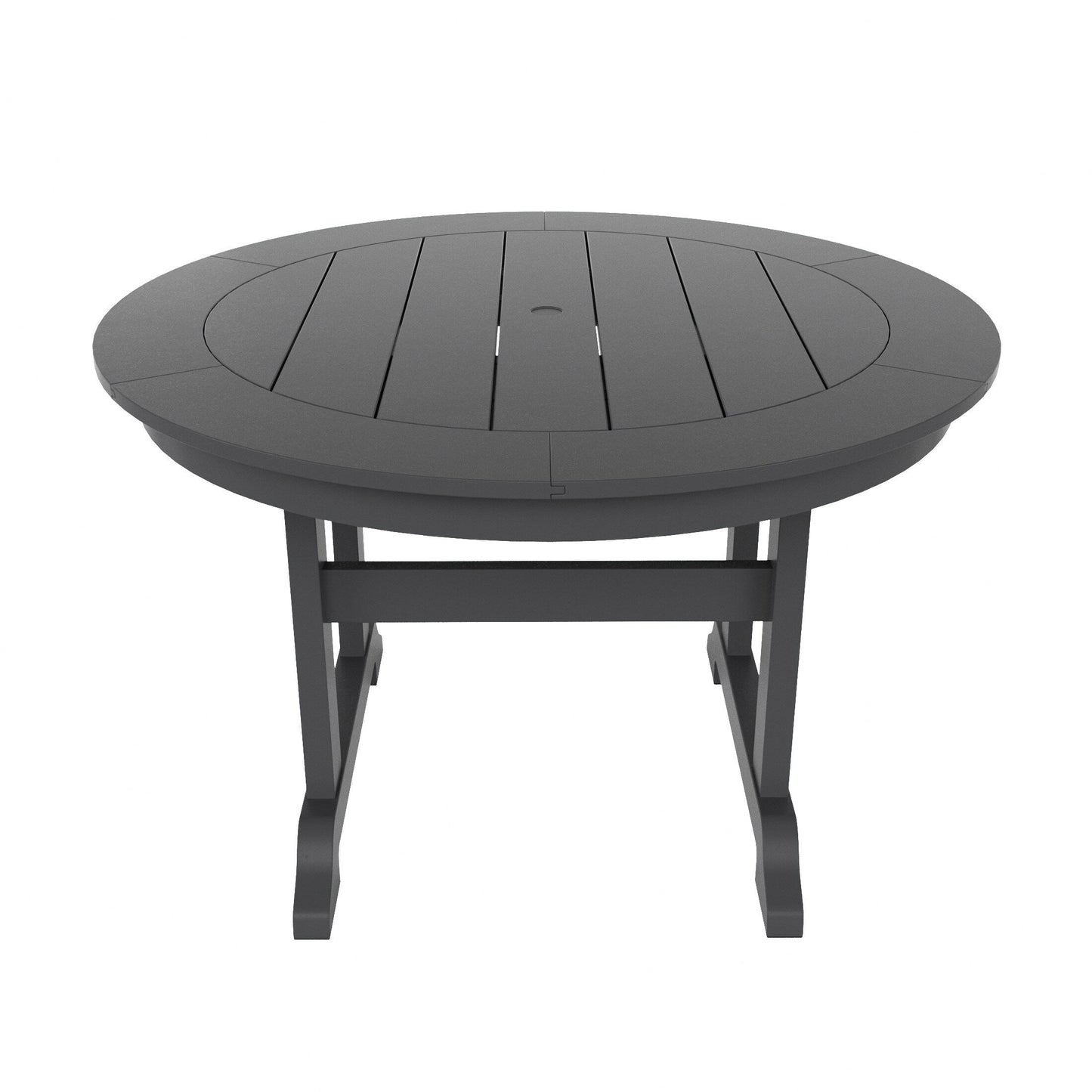 Set di sedie da pranzo rotonde Adirondack per esterni e patio Polytrends Laguna in HDPE, adatte a tutte le stagioni (set da 5 pezzi)