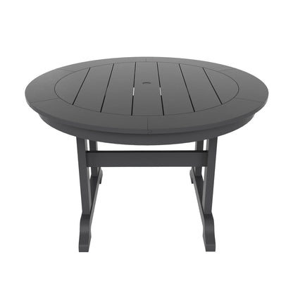 Set di sedie da pranzo rotonde Adirondack per esterni e patio Polytrends Laguna in HDPE, adatte a tutte le stagioni (set da 5 pezzi)