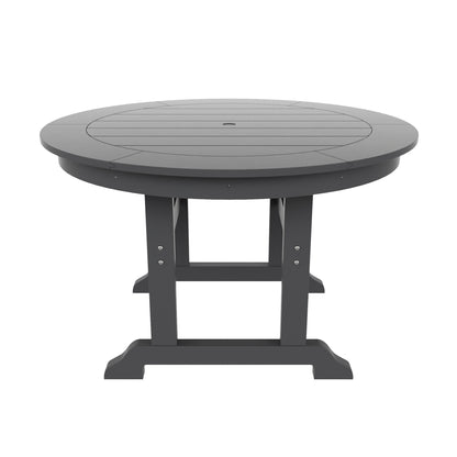 Set di sedie da pranzo rotonde Adirondack per esterni e patio Polytrends Laguna in HDPE, adatte a tutte le stagioni (set da 5 pezzi)