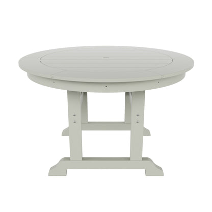 Set di sedie da pranzo rotonde Adirondack per esterni e patio Polytrends Laguna in HDPE, adatte a tutte le stagioni (set da 5 pezzi)