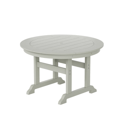 Set di sedie da pranzo rotonde Adirondack per esterni e patio Polytrends Laguna in HDPE, adatte a tutte le stagioni (set da 5 pezzi)
