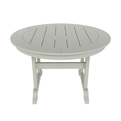Set di sedie da pranzo rotonde Adirondack per esterni e patio Polytrends Laguna in HDPE, adatte a tutte le stagioni (set da 5 pezzi)