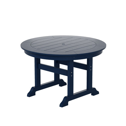 Set di sedie da pranzo rotonde Adirondack per esterni e patio Polytrends Laguna in HDPE, adatte a tutte le stagioni (set da 5 pezzi)