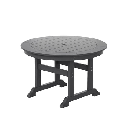Set di sedie da pranzo rotonde Adirondack per esterni e patio Polytrends Laguna in HDPE, adatte a tutte le stagioni (set da 5 pezzi)