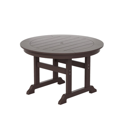 Set di sedie da pranzo rotonde Adirondack per esterni e patio Polytrends Laguna in HDPE, adatte a tutte le stagioni (set da 5 pezzi)