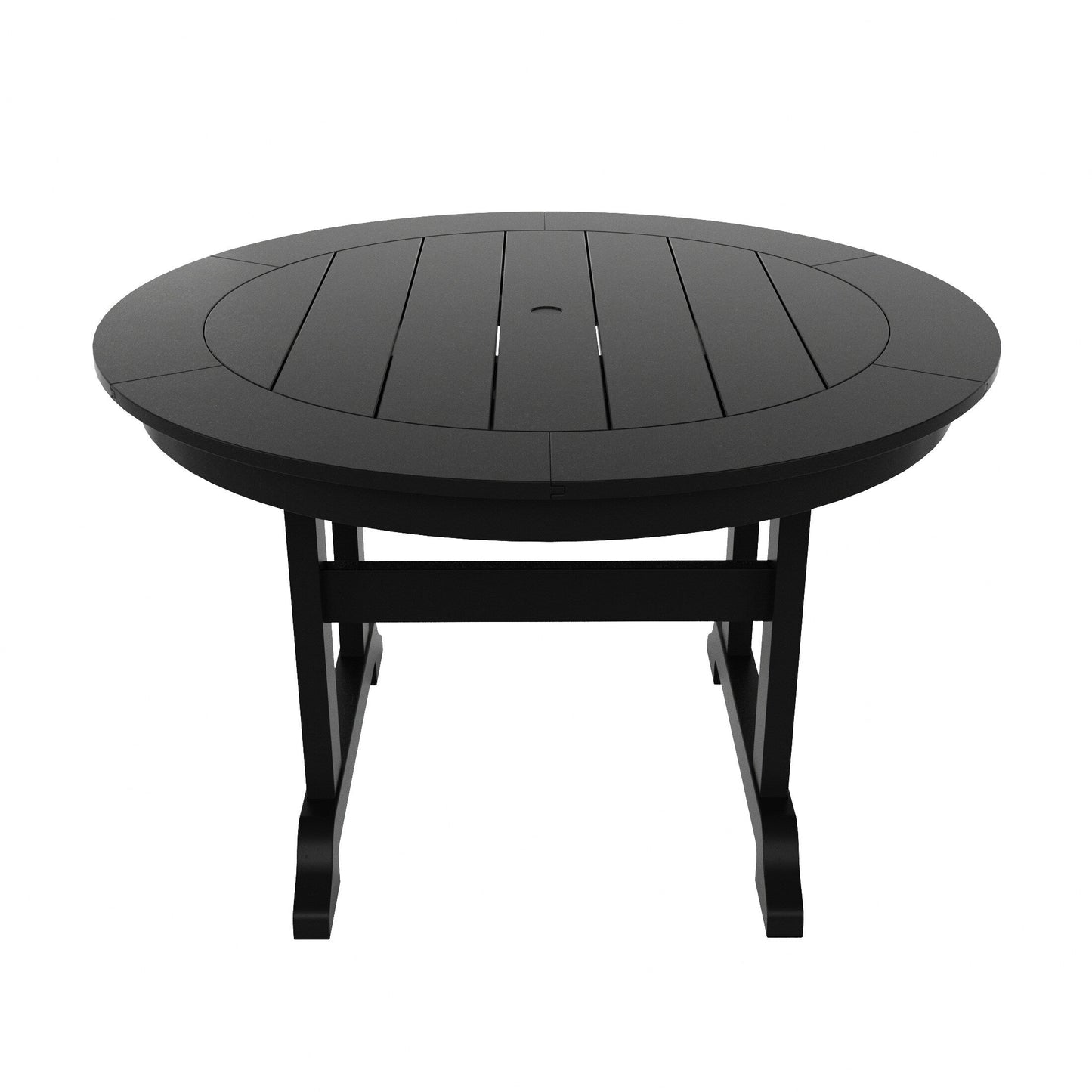 Set di sedie da pranzo rotonde Adirondack per esterni e patio Polytrends Laguna in HDPE, adatte a tutte le stagioni (set da 5 pezzi)