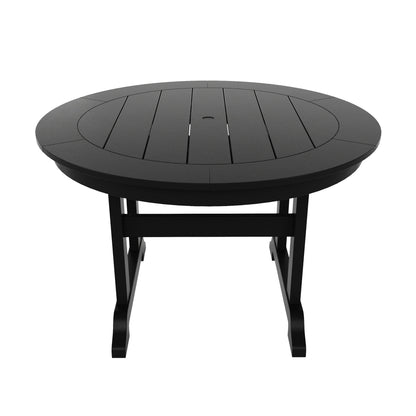 Set di sedie da pranzo rotonde Adirondack per esterni e patio Polytrends Laguna in HDPE, adatte a tutte le stagioni (set da 5 pezzi)
