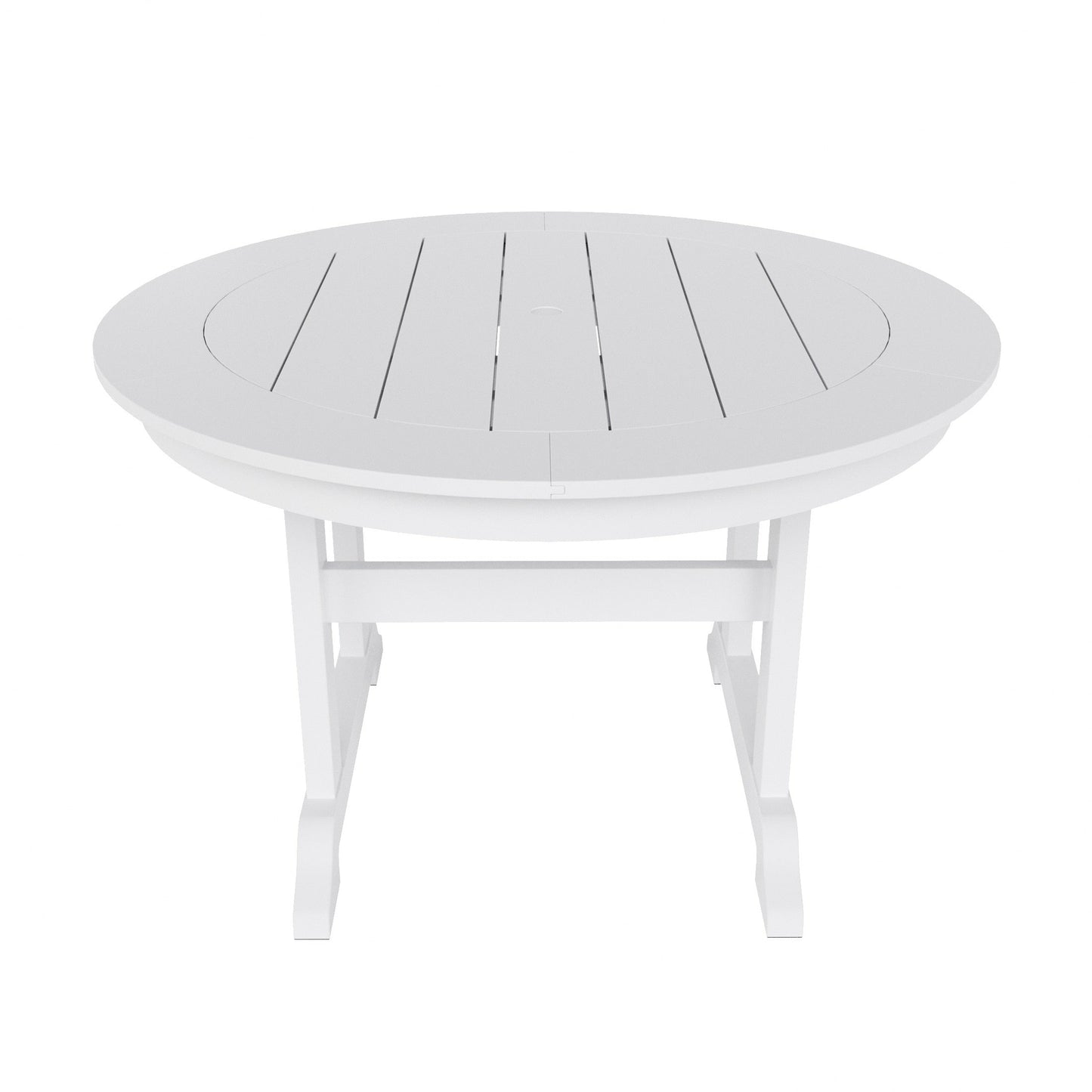 Set di sedie da pranzo rotonde Adirondack per esterni e patio Polytrends Laguna in HDPE, adatte a tutte le stagioni (set da 5 pezzi)