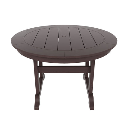 Set di sedie da pranzo rotonde Adirondack per esterni e patio Polytrends Laguna in HDPE, adatte a tutte le stagioni (set da 5 pezzi)