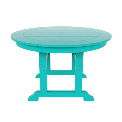 Set di sedie da pranzo rotonde Adirondack per esterni e patio Polytrends Laguna in HDPE, adatte a tutte le stagioni (set da 5 pezzi)