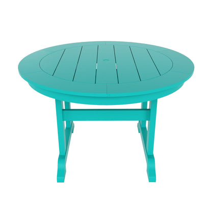 Set di sedie da pranzo rotonde Adirondack per esterni e patio Polytrends Laguna in HDPE, adatte a tutte le stagioni (set da 5 pezzi)