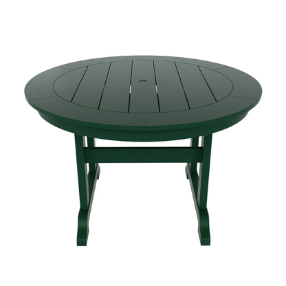 Set di sedie da pranzo rotonde Adirondack per esterni e patio Polytrends Laguna in HDPE, adatte a tutte le stagioni (set da 5 pezzi)