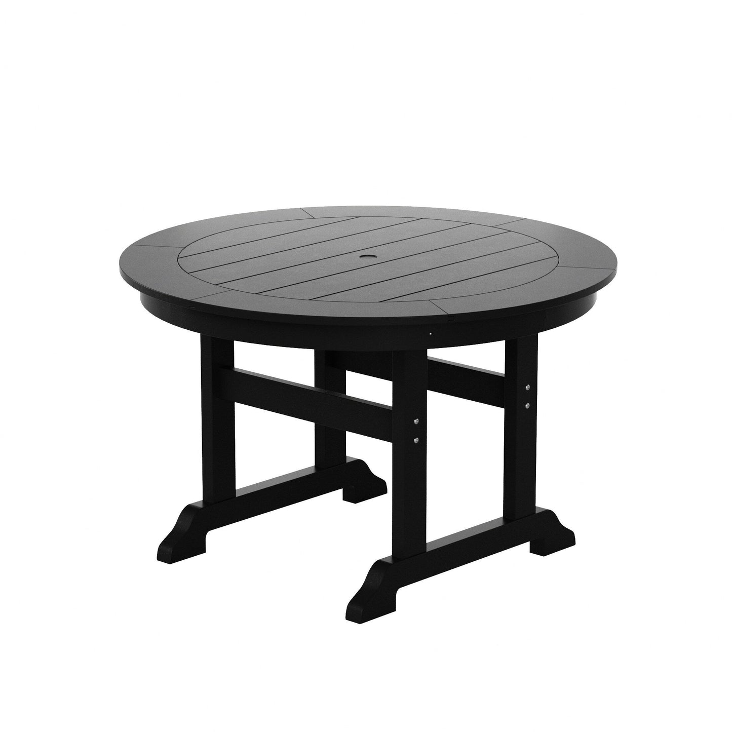 Set di sedie da pranzo rotonde Adirondack per esterni e patio Polytrends Laguna in HDPE, adatte a tutte le stagioni (set da 5 pezzi)