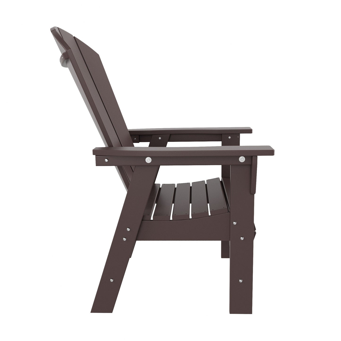 Set di sedie da pranzo quadrate Adirondack Laguna HDPE Polytrends per esterni e patio, adatte a tutte le stagioni (set da 5 pezzi)