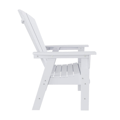 Set di sedie da pranzo quadrate Adirondack Laguna HDPE Polytrends per esterni e patio, adatte a tutte le stagioni (set da 5 pezzi)