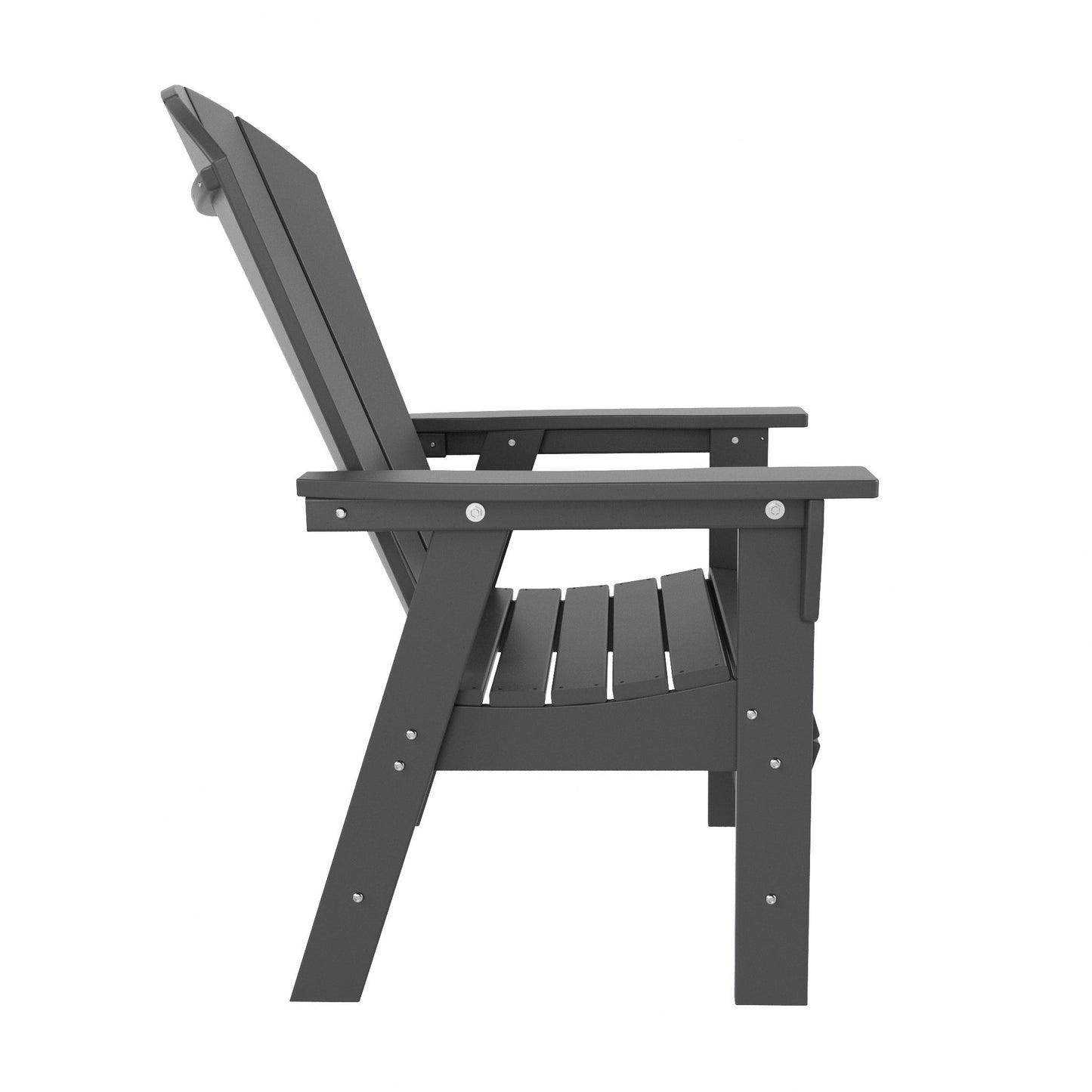 Set di sedie da pranzo quadrate Adirondack Laguna HDPE Polytrends per esterni e patio, adatte a tutte le stagioni (set da 5 pezzi)