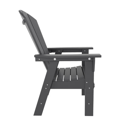 Set di sedie da pranzo quadrate Adirondack Laguna HDPE Polytrends per esterni e patio, adatte a tutte le stagioni (set da 5 pezzi)
