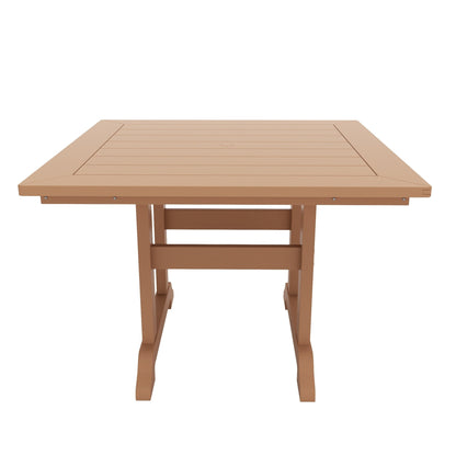 Set di sedie da pranzo quadrate Adirondack Laguna HDPE Polytrends per esterni e patio, adatte a tutte le stagioni (set da 5 pezzi)