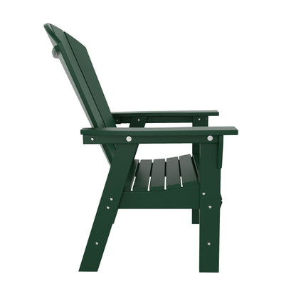 Set di sedie da pranzo quadrate Adirondack Laguna HDPE Polytrends per esterni e patio, adatte a tutte le stagioni (set da 5 pezzi)