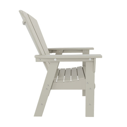 Set di sedie da pranzo quadrate Adirondack Laguna HDPE Polytrends per esterni e patio, adatte a tutte le stagioni (set da 5 pezzi)
