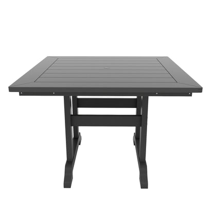 Set di sedie da pranzo quadrate Adirondack Laguna HDPE Polytrends per esterni e patio, adatte a tutte le stagioni (set da 5 pezzi)