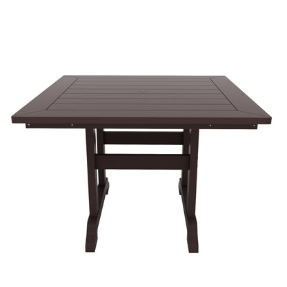 Set di sedie da pranzo quadrate Adirondack Laguna HDPE Polytrends per esterni e patio, adatte a tutte le stagioni (set da 5 pezzi)