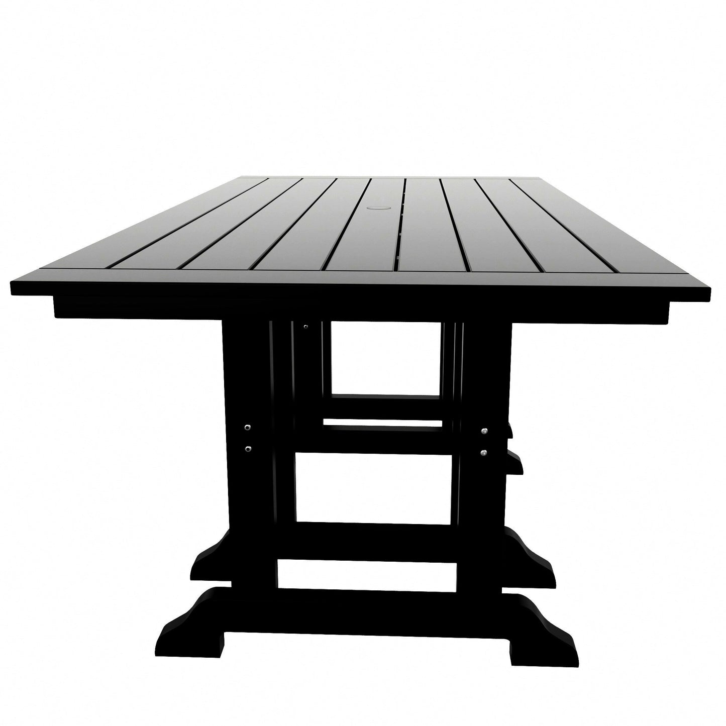 Sedie da pranzo rettangolari Adirondack per esterni, adatte a tutte le stagioni, con tavolo, Laguna HDPE Polytrends (set da 7 pezzi)